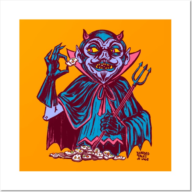 Monster Cookie Devil Blue Wall Art by Bearded Tales Of Woe